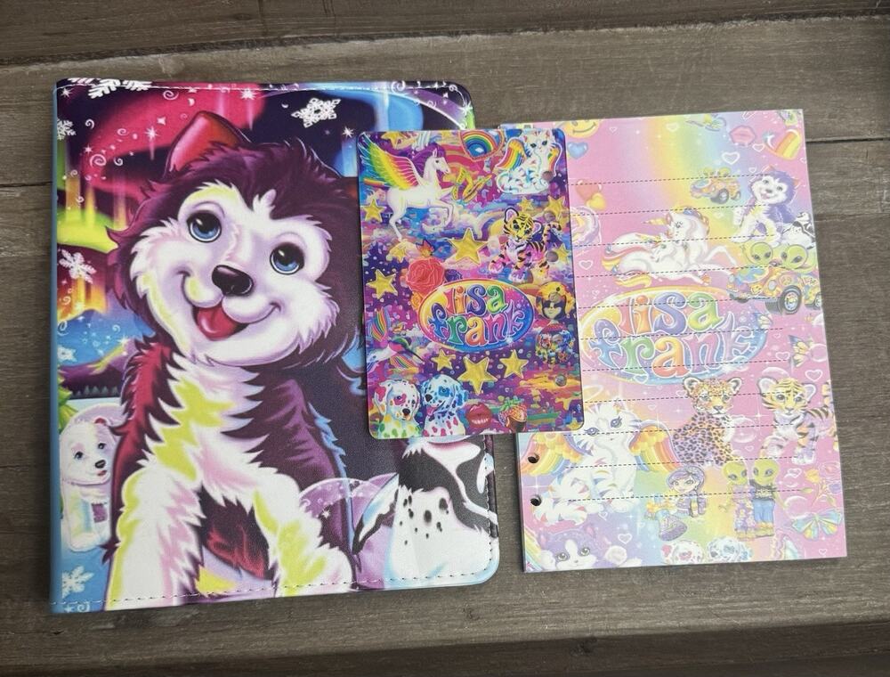 Lisa Frank Dog A5 Binder with printed paper